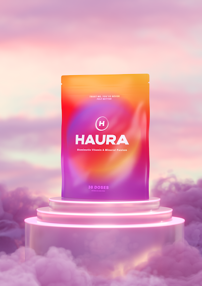 Débloquez votre plein potentiel avec le multivitamine le plus complet au monde. HAURA offre une synergie puissante de 32 vitamines, minéraux, électrolytes, phytonutriments et extraits de fruits – tous sous forme premium, bio-active et hautement assimilable.

💊 Formule parfaitement dosée – ni excès, ni carence.
🌟 100 % biodisponible – pour une absorption maximale par votre corps.
🍓 Saveur naturelle – une expérience santé agréable au quotidien.